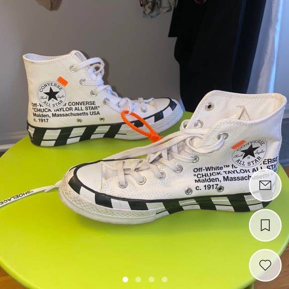 OFF-WHITE x Chuck Taylor Converse Size 8 Women’s Size 6 Men’s Pre-Owned - Picture 1 of 7